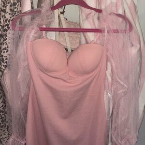 Pink Bodycon off the shoulder dress